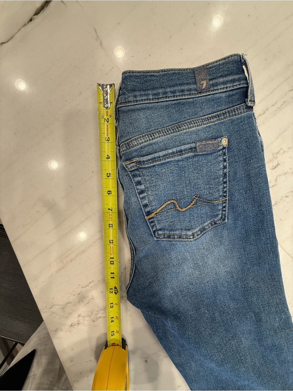 7 For All Mankind Light Blue Denim Jeans - Picture 8 of 9